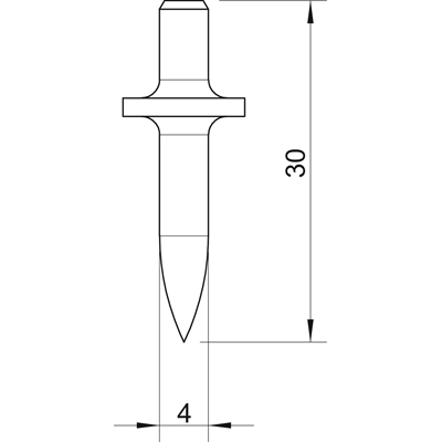 Perno 22MM sin rosca, DIAMETRO 4MM