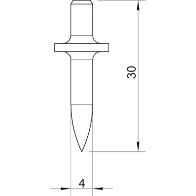 Perno 22MM sin rosca, DIAMETRO 4MM