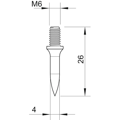 Perno OBO CON FILETTO M6, LUNGHEZZA 18MM, 903 18 G