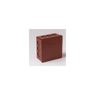 PF 12-inlet surface-mounted box with knockouts 86x86x40mm IP55 brown click-clack lid