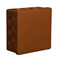 PF 12-inlet surface-mounted box with knockouts 86x86x40mm IP55 brown click-clack lid