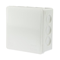 PF 12-inlet surface-mounted box with knockouts 86x86x40mm IP55 click-clack lid with terminals white