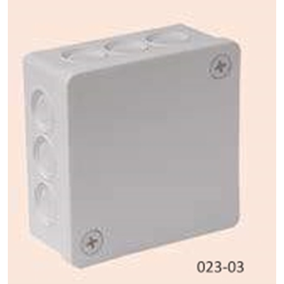 PF 12-inlet surface-mounted box with knockouts 86x86x40mm IP55 cover for 2 screws gray