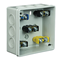 PF 12-inlet surface-mounted box with knockouts 86x86x40mm IP55 cover for 2 screws with terminals gray