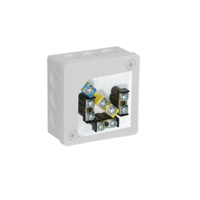 PF 12-inlet surface-mounted box with knockouts 86x86x40mm IP55 cover for 2 screws with terminals white