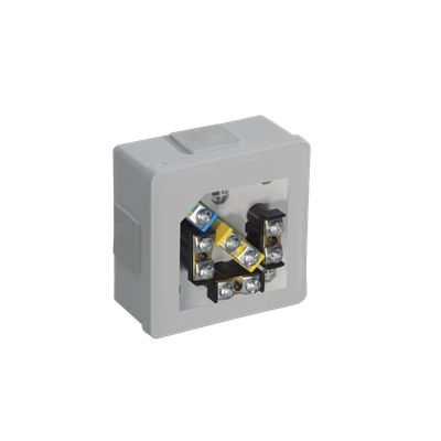 PF 4-inlet surface-mounted box with rubber glands 86x86x40mm IP55 click-clack lid with terminals gray