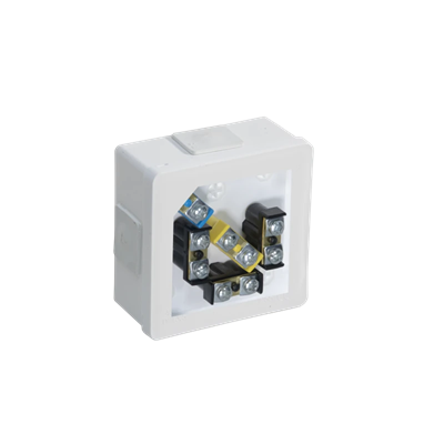 PF 4-inlet surface-mounted box with rubber glands 86x86x40mm IP55 click-clack lid with terminals white