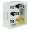 PF 4-inlet surface-mounted box with rubber glands 86x86x40mm IP55 click-clack lid with terminals white