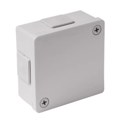 PF 4-inlet surface-mounted box with rubber glands 86x86x40mm IP55 cover for 2 screws gray