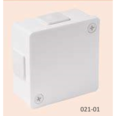 PF 4-inlet surface-mounted box with rubber glands 86x86x40mm IP55 cover for 2 screws white