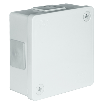 PF 4-inlet surface-mounted box with rubber glands 86x86x40mm IP55 cover for 2 screws white