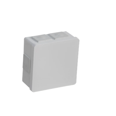 PF 6-inlet surface-mounted box with rubber glands 86x86x40mm IP55 click-clack cover white