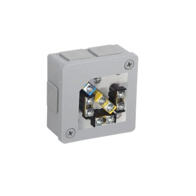 PF 6-inlet surface-mounted box with rubber glands 86x86x40mm IP55 cover for 2 screws with terminals gray