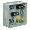 PF 6-inlet surface-mounted box with rubber glands 86x86x40mm IP55 cover for 2 screws with terminals gray