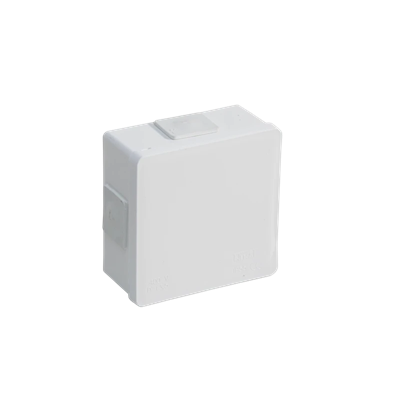 PF Caja de superficie con prensaestopas, 4 entradas, 86x86x40mm, IP55, tapa click-clack, blanco