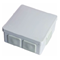 PF Caja de superficie con prensaestopas de goma, 6 entradas, 86x86x40mm, IP55, tapa click-clack, blanco