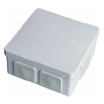 PF Puszka natynkowa z dławnicami gumowymi 6-wlotowa 86x86x40mm IP55 dekiel klik-klak biała