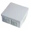 PF Puszka natynkowa z dławnicami gumowymi 6-wlotowa 86x86x40mm IP55 dekiel klik-klak biała