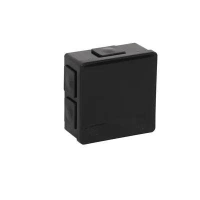 PF Puszka natynkowa z dławnicami gumowymi 6-wlotowa 86x86x40mm IP55 dekiel klik-klak czarna