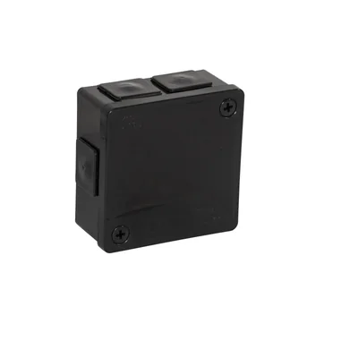 PF Puszka natynkowa z dławnicami gumowymi 6-wlotowa 86x86x40mm IP55 dekiel na 2 wkręty czarna