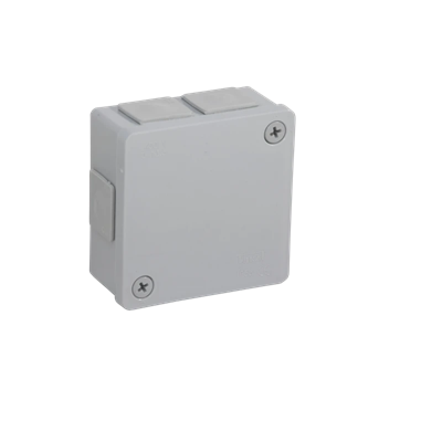 PF Puszka natynkowa z dławnicami gumowymi 6-wlotowa 86x86x40mm IP55 dekiel na 2 wkręty popiel