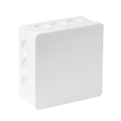 PF Puszka natynkowa z osłabieniami 12-wlotowa 86x86x40mm IP55 dekiel klik-klak biała