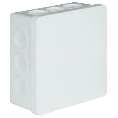 PF Puszka natynkowa z osłabieniami 12-wlotowa 86x86x40mm IP55 dekiel klik-klak biała