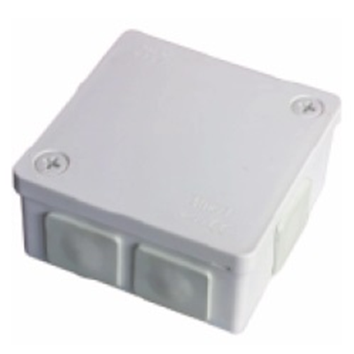 PF Surface-mounted box with rubber glands 6-inlet 86x86x40mm IP55 cover for 2 screws white