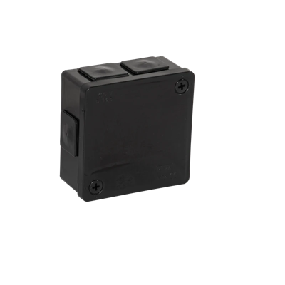 PF Surface-mounted box with rubber glands 6-inlet 86x86x40mm IP55 cover with 2 screws black