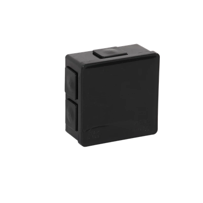 PF Surface-mounted box with rubber glands 6-inlet 86x86x40mm IP55 lid click-clack black