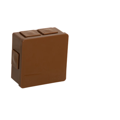 PF Surface-mounted box with rubber glands 6-inlet 86x86x40mm IP55 lid click-clack brown