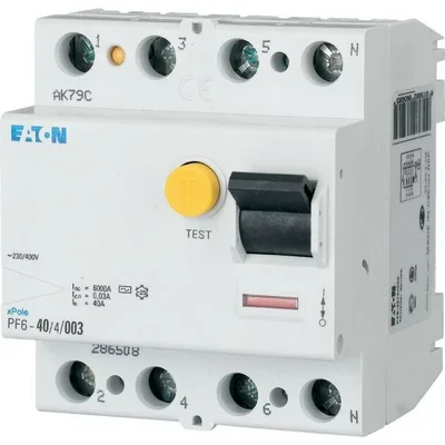 PF6-63/4/01-A Residual Current Circuit Breaker 6kA, In=63A, IΔN=0.1A, Type A, 4-pole. PF6 Series