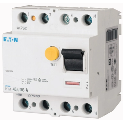 PFIM residual current device, 4-pole 0.1A