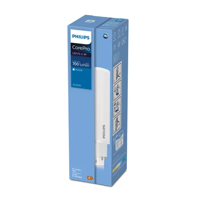 Philips CorePro LED Tube 6.5W Replacement 18W 700lm 3000K LED PLC 6.5W 830 4P G24q-2 LED replacements for non-integrated CFL-ni fluorescent lamps 3 years warranty