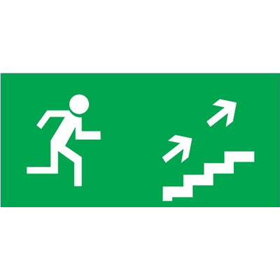 Pictogram, a boy running to the right up the stairs P24