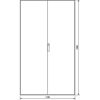 Підлоговий шафа серії UNIVERS IP54/I 1900x1100x400 4 поля прозорі двері