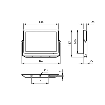 PILA Proiettore LED 20W 1900lm 4000K IP65 nero