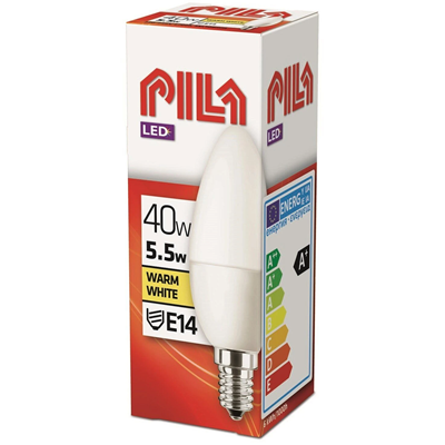 PILA Żarówka LED świeczka 5,5W E14 230V 470lm 2700K