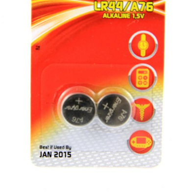 Pile bouton alcaline LR44/A76 Energizer ALCALINE 1.5V 2pcs