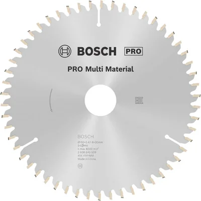 Пильне полотно для різних матеріалів 190 x 30 x 2,4 мм; 54