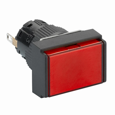 Piloto de señalización plástico rectangular LED rojo 24V