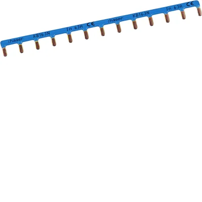 Pin rail 1P 10 mm² 13M blue coating