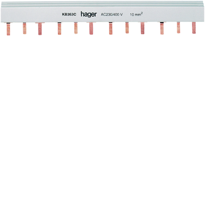 Pin rail 3P 10 mm² 24M