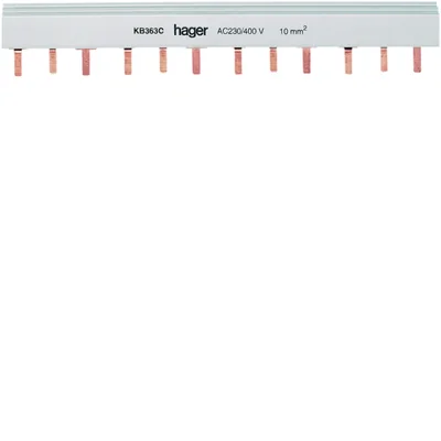 Pin rail 3P 10 mm² 24M