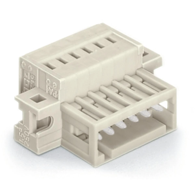 Pin socket, 3.5mm raster, 6-way, light gray