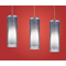 PINTO NERO Hanging lamp, triple slat, satin nickel