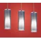 PINTO NERO Hanging lamp, triple slat, satin nickel