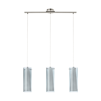 PINTO NERO Hanging lamp, triple slat, satin nickel