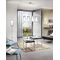 PINTO NERO Hanging lamp, triple slat, satin nickel