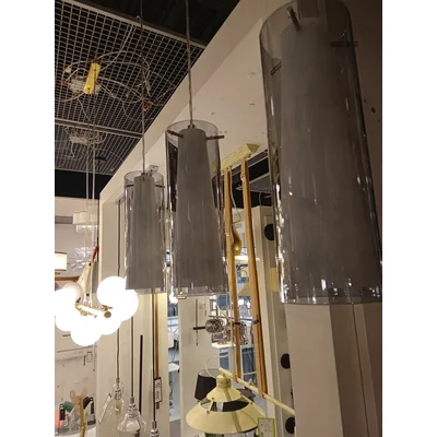 PINTO NERO Závěsná lampa, trojitý pásek, saténový nikl